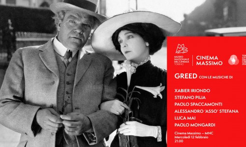 ‘Greed’ la sonorizzazione: Iriondo, Pilia, Spaccamonti, Asso, Mai, Mongardi - Cinema Massimo 1 febbraio 2020 Torino
